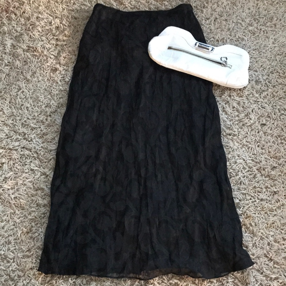 DKNY Petite Silk Floral Maxi Skirt Couture NWOT